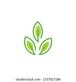 green leaf logo design vector illustration