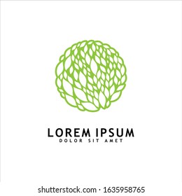 Green leaf logo design vector isolated on white background. eco organic logo design vector template.