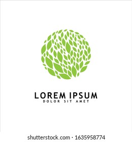 Green leaf logo design vector isolated on white background. eco organic logo design vector template.