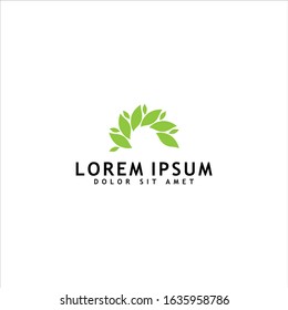 Green leaf logo design vector isolated on white background. eco organic logo design vector template.