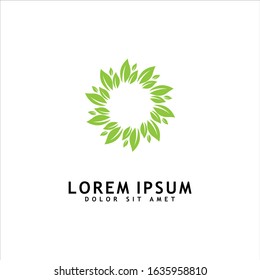 Green leaf logo design vector isolated on white background. eco organic logo design vector template.