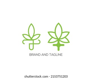 green leaf logo design vector icons