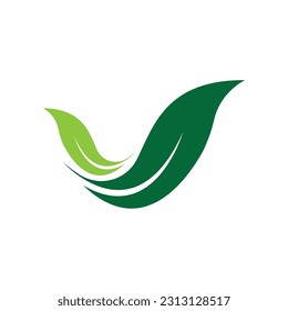 green leaf logo design vector icons