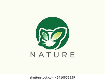 Green leaf logo design vector template. Nature Growth Leaf vector logo.