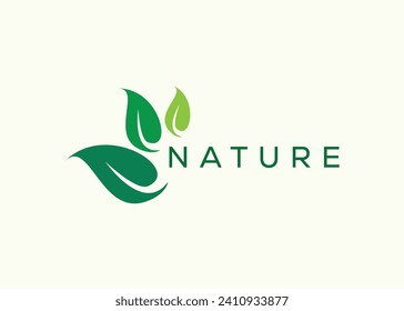 Green leaf logo design vector template. Nature Growth Leaf vector logo.