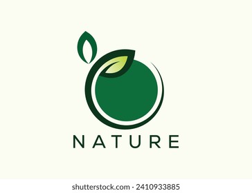 Green leaf logo design vector template. Nature Growth Leaf vector logo.