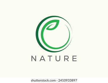 Green leaf logo design vector template. Nature Growth Leaf vector logo.