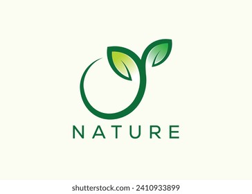 Green leaf logo design vector template. Nature Growth Leaf vector logo.