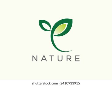 Green leaf logo design vector template. Nature Growth Leaf vector logo.