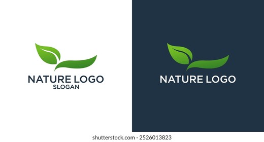 grünes Blatt Logo Design, Vektor und Natursymbol