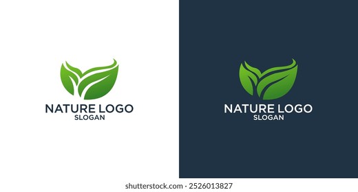 grünes Blatt Logo Design, Vektor und Natursymbol