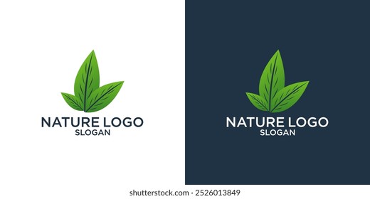 grünes Blatt Logo Design, Vektor und Natursymbol