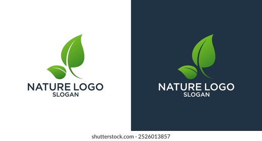 grünes Blatt Logo Design, Vektor und Natursymbol