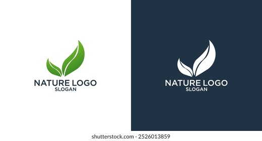 grünes Blatt Logo Design, Vektor und Natursymbol