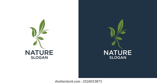 grünes Blatt Logo Design, Vektor und Natursymbol