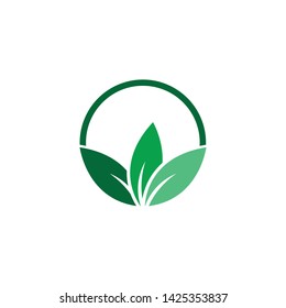 Green leaf logo ecology nature element vector