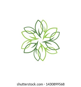 Green leaf logo ecology nature element vector