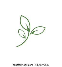 Green leaf logo ecology nature element vector