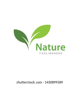 Green leaf logo ecology nature element vector