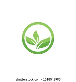 Green leaf logo ecology nature element vector icon