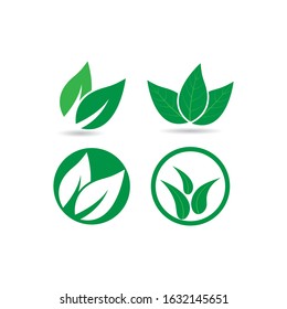 Green leaf logo ecology nature element vector icon