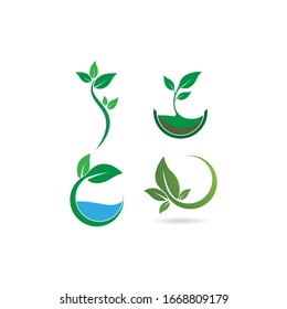 Green leaf logo ecology nature element vector icon