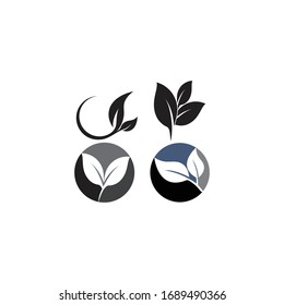 Logo de la hoja verde ecología elemento de naturaleza vector icono