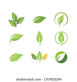 Green leaf logo ecology nature element vector icon