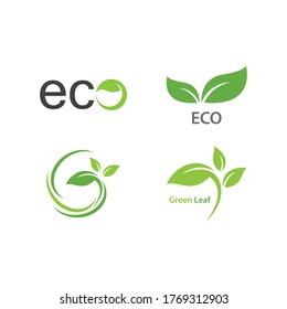 Green leaf logo ecology nature element vector icon