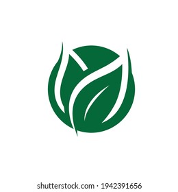 green leaf logo ecology nature vector icon