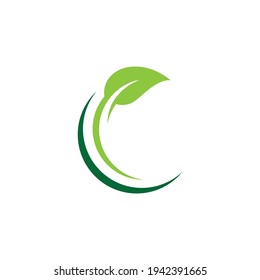 green leaf logo ecology nature vector icon