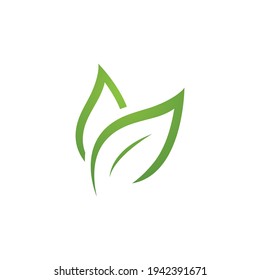 green leaf logo ecology nature vector icon