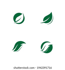 green leaf logo ecology nature vector icon