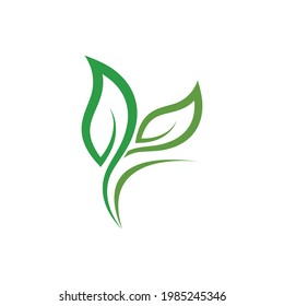 Green leaf logo ecology nature element vector icon