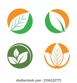 Green leaf logo ecology nature element vector icon