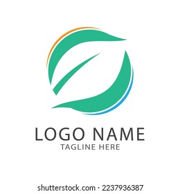Green leaf logo ecology nature element vector icon