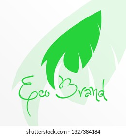Green leaf logo element ecology logo element herbal logo icon - vector