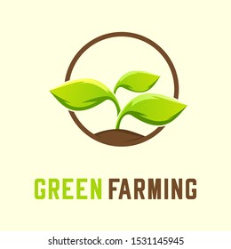 Green Leaf Logo Farm Soil Circle Stock Vector (Royalty Free) 1531145945 ...