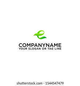 green leaf logo forms the letter E
