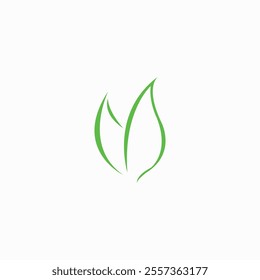 Green leaf logo fully editable vector template