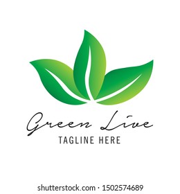 Green Leaf logo, good for eco green and healthy life logo