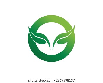 Green Leaf logo gradient colorful design