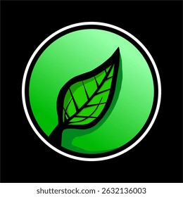 LOGOTIPO DE FOLHA VERDE, QUADRO DE CÍRCULO DE COR GRADUADA, ADEQUADO PARA O LOGOTIPO DE NEGÓCIOS OU NECESSIDADES DE IMPRESSÃO VISUAL