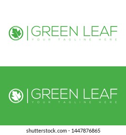 GREEN LEAF LOGO ICON IN A CIRCLE