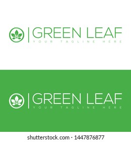 GREEN LEAF LOGO ICON IN A CIRCLE
