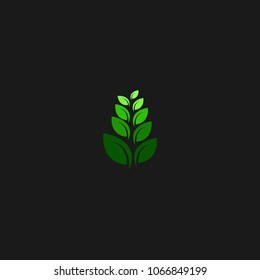 Green leaf logo icon design template. Organic ecology nature vector illustration
