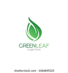 Green leaf logo icon design template. Organic ecology nature vector illustration
