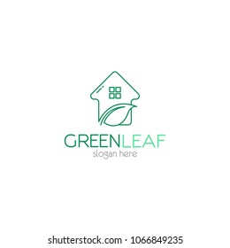 Green leaf logo icon design template. Organic ecology nature vector illustration