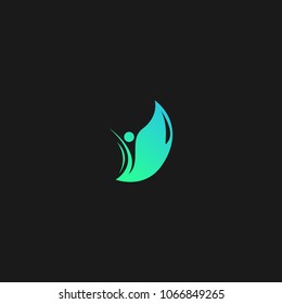 Green leaf logo icon design template. Organic ecology nature vector illustration