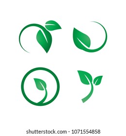 Green leaf logo icon design template vector